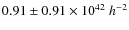 $0.91 \pm 0.91 \times
10^{42}~h^{-2}$