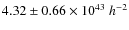 $4.32 \pm 0.66
\times 10^{43}~h^{-2}$