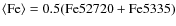 $\langle {\rm Fe} \rangle =
0.5 ({\rm Fe}52720 + {\rm Fe}5335)$