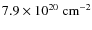 $7.9 \times
10^{20}~{\rm cm}^{-2}$