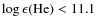 $\log\epsilon({\rm He})<11.1$