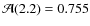 ${\cal A}(2.2)=0.755$