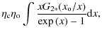 $\displaystyle \eta_{{\rm c}}\eta_{{\rm o}}\int \frac{xG_{2*}(x_{{\rm o}}/x)}{\exp\left(x\right)-1}{\rm d}x,$