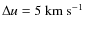 $\Delta u=5~{\rm km~
s^{-1}}$