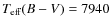 $T_{\rm eff}(B-V)=7940$