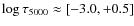 $\log\tau_{5000}\approx[-3.0,+0.5]$