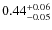 $0.44^{\rm +0.06}_{-0.05}$