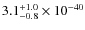 $3.1^{\rm +1.0}_{-0.8}\times 10^{-40}$