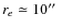 $r_e\simeq 10\hbox{$^{\prime\prime}$ }$