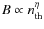 $B\propto n_{\rm th}^{\rm\eta}$