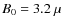 $B_{0}=3.2~ \mu$