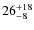 $26^{\rm +18}_{-8}$