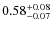 $0.58^{\rm +0.08}_{-0.07}$