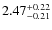 $2.47^{\rm +0.22}_{-0.21}$