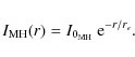 \begin{displaymath}I_{\rm MH}(r)=I_{0_{\rm MH}}~{\rm e}^{-r/r_{e}}.
\end{displaymath}