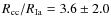 $R_{\rm cc}/R_{\rm Ia}=3.6\pm2.0$