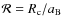 ${\cal R}= R_{\rm c}/a_{\rm B}$