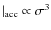 $\vert _{\rm acc} \propto \sigma ^{3}$