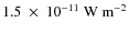 $1.5~\times~10^{-11}~{\rm W~m}^{-2}$