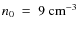 $n_{0}~=~9~{\rm cm}^{-3}$