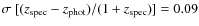 $\sigma~[(z_{\rm spec}-z_{\rm phot})/(1+z_{\rm spec})]= 0.09$