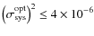 $\left(\sigma_{\rm sys}^{\rm opt}\right)^2\le 4\times 10^{-6}$
