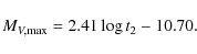 \begin{displaymath}M_{V,\max} = 2.41 \log t_2 - 10.70.
\end{displaymath}