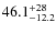 $\rm 46.1^{+28}_{-12.2}$