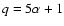 $q=5\alpha +1$