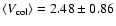$\langle V_{\rm col}\rangle=2.48\pm0.86$