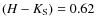 $(H-K_{\rm S}) = 0.62$