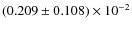$(0.209\pm 0.108)\times 10^{-2}$