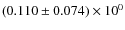 $(0.110\pm 0.074)\times 10^{0}$