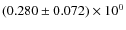 $(0.280\pm 0.072)\times 10^{0}$