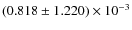$(0.818\pm1.220)\times 10^{-3}$