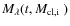 $M_{\rm\lambda}(t,\mbox{$M_{\rm cl,i}$ })$