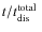 $t/\mbox{$t_{\rm dis}^{\rm total}$ }$