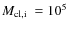 $\mbox{$M_{\rm cl,i}$ }=10^5$