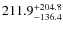 $\rm 211.9_{- 136.4}^{+204.8}$