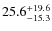 $\rm 25.6_{- 15.3 }^{+19.6}$