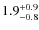 $\rm 1.9_{-0.8}^{+0.9}$