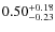 $\rm0.50_{-0.23}^{+0.18}$