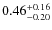$\rm0.46_{-0.20}^{+0.16}$