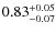 $\rm0.83_{-0.07}^{+0.05}$