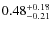 $\rm0.48_{-0.21}^{+0.18}$