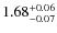 $\rm 1.68_{-0.07}^{+0.06}$
