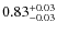 $\rm0.83_{-0.03}^{+0.03}$