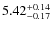 $\rm 5.42_{-0.17}^{+0.14}$