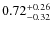 $\rm0.72_{-0.32}^{+0.26}$