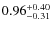 $\rm0.96_{-0.31}^{+0.40}$